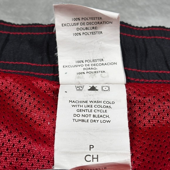 Vintage Nike Swim Shorts Men Small Red Black Silver Tag Board Trunks Embroidered - Picture 8 of 12